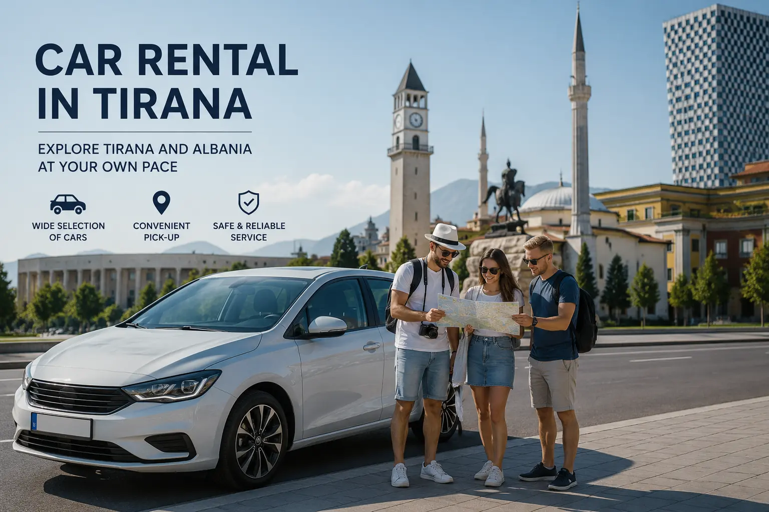 Car rental at Tirana Airport - Albania travel guide